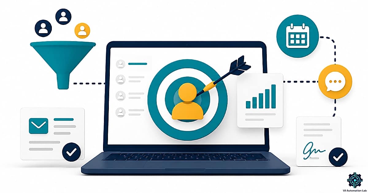AI-powered client acquisition system helping a virtual assistant generate leads and convert clients